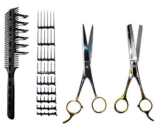 CombPal Scissor Clipper Over Comb Hair Cutting Tool Barber Hair Cutting kit DIY Home Hair Cutting Guide Comb Set Jumbo V