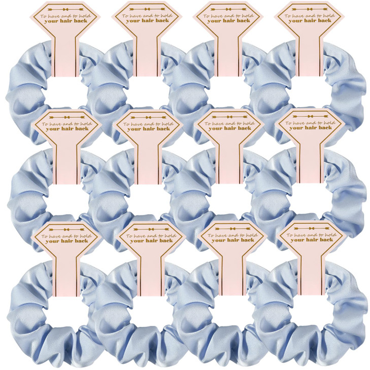 Loanzeg Satin Bridesmaid Scrunchies Bachelorette Hair Ties Set of 6 Bridal Shower No Damage Hairties ideas Gift for Wedd