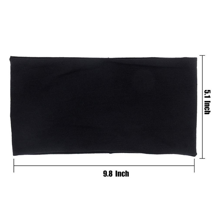 Yeshan Wide face mask headbands for women With Soft Stretchy Black Bandana Headbands Elastic Yoga Sports HeadwrapPack of