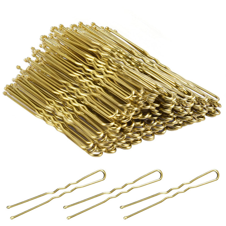 U Shaped Hair PinsTsMADDTs 100 Pcs Blonde Bun Hair Pins for Women Girls with Box Golden 24 inch