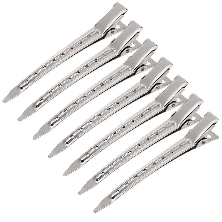 24 Pieces Duck Bill Hair Clips 35 Inches Duckbill Hair Clips Metal Alligator Curl Clips for Women Styling Sectioning Lon
