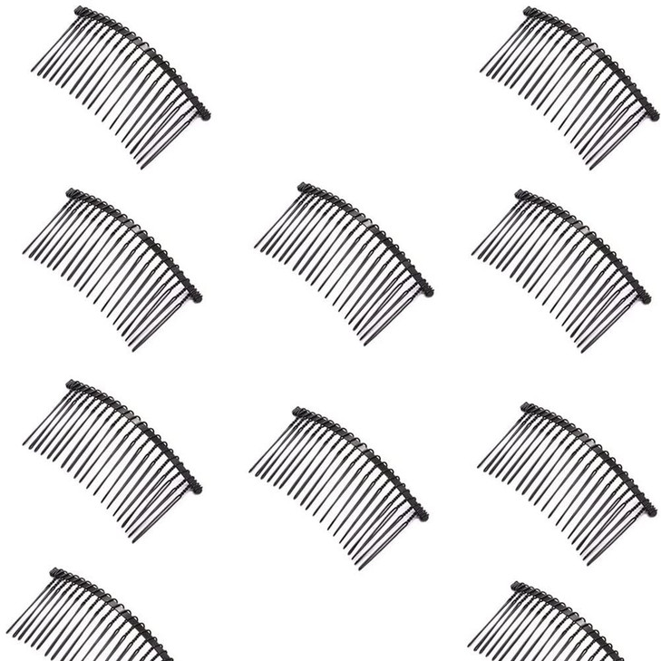 LOVEF 10pcs 20 Teeth Twist Magic Hair Comb Pin Black Hair Accessories Iron Women Lady Vintage Handmade DIY Hair Jewelry