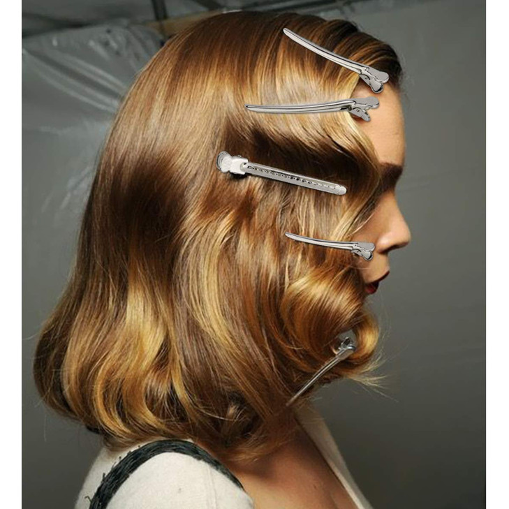 Alligator Hair Clips Metal Duck Bill Hair Clips for Styling with Holes 35 inch Professional Sectioning Clips for Salon a