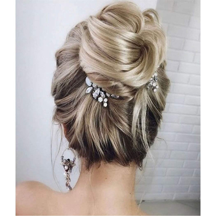 Unicra Bride Silver Wedding Hair Comb Rhinestone Bridal Headpiece Sparkly Crystal Hair Accessorie for Women and Girls AS