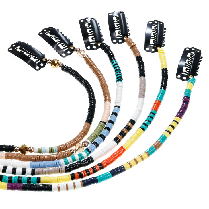 minihope 21 Inch Bright Spacer Bead Hair Wrap Set with Tassels Hair Clips and Retro Charm 6 Styles for Women and Girls