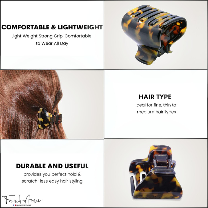 French Amie Big Fat Tokyo Handmade Hair Grip Claw Clips Clamps Indoor Outdoor for Women and Girls