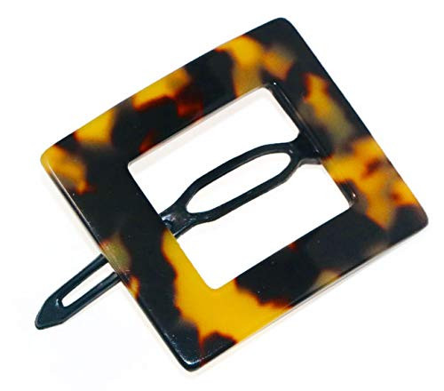 French Amie Squared Tokyo Small Handmade Celluloid Acetate Metal Free Side Slide Hair Clip Barrette for Women