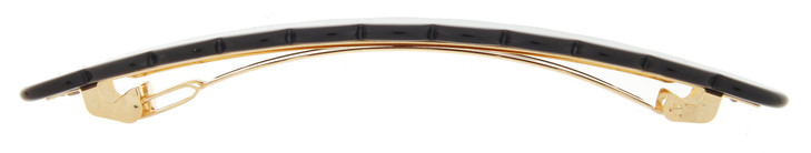France Luxe Scalloped Long and Skinny Barrette Nacro Black