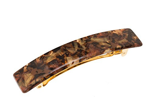 France Luxe Classic Rectangle Barrette Pavlova Brown