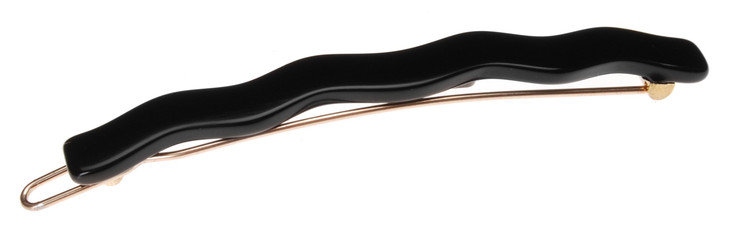 France Luxe Wavy Tige Boule Barrette Black