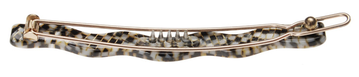 France Luxe Wavy Tige Boule Barrette Opera Silver