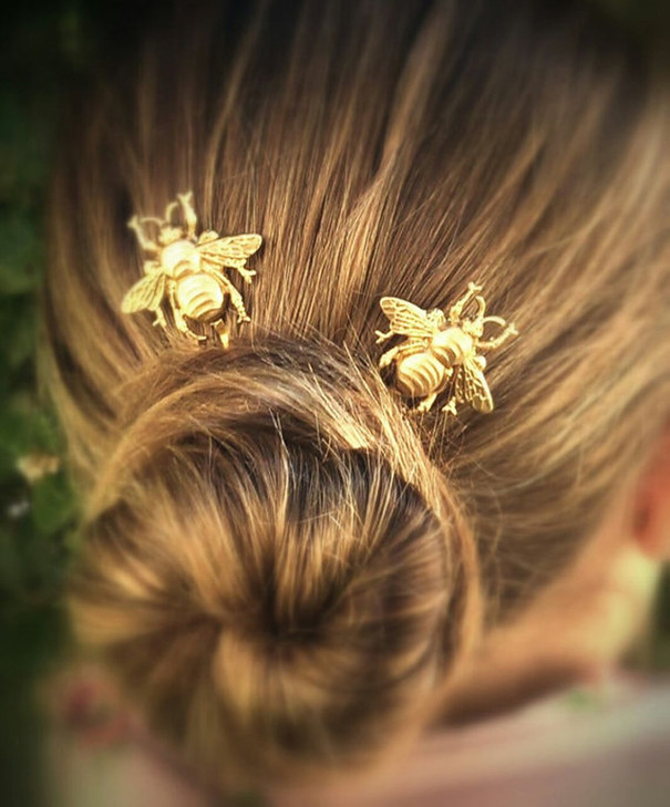 FXmimior Bridal Honeybee Bobby Pins Wedding Party Hair Pins Hair Accessories pack of 3 gold