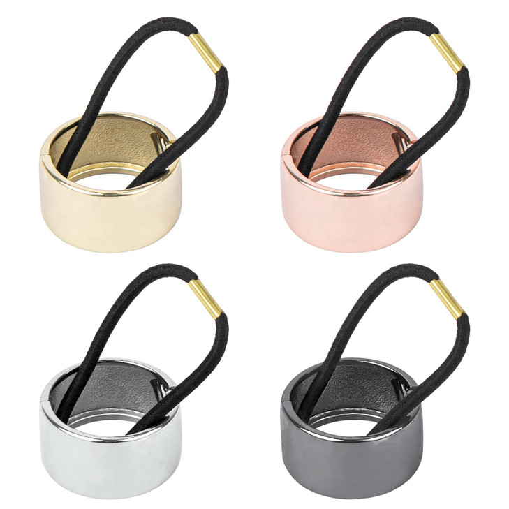 AUEAR, Brushed Metal Expandable Hair Cuff Ponytail Holder Elastic Tie for Women Girls Rings Set (4 Pack, Style 1) online at globaldelivered