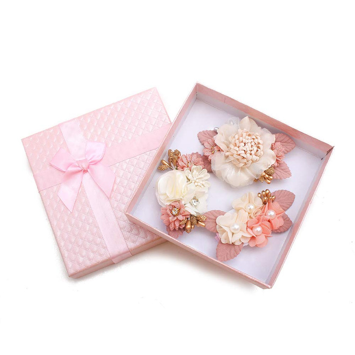 Flower Hair Clips SetCherrboll 3pcs Floral Hair Bow Accessories for Baby Girl Toddles Teen Gifts