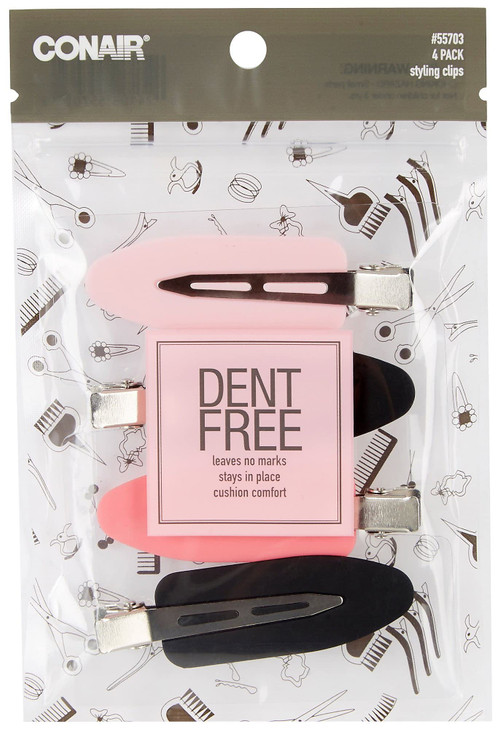 Conair Dent Free Hair Styling Clips 4 Ct