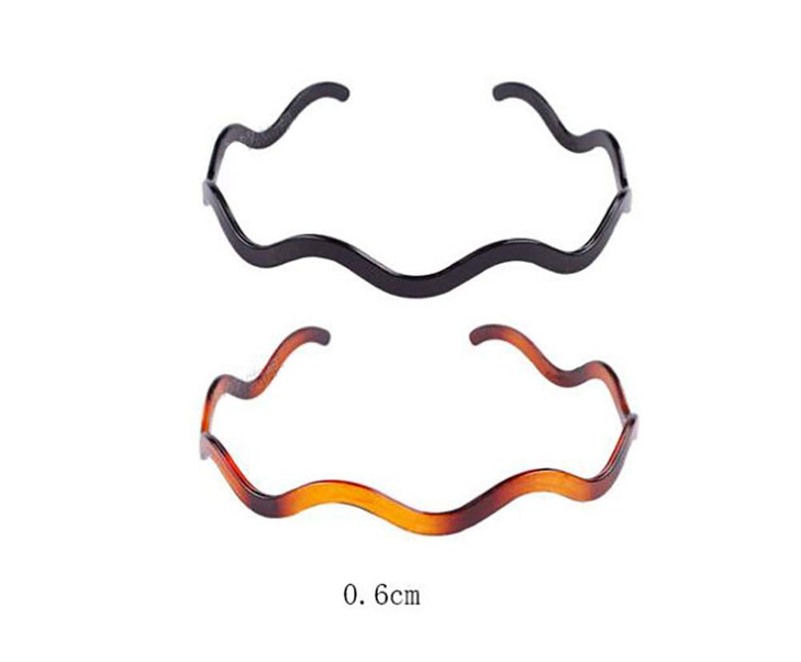 Fodattm 2PCS Women Hard Plastic Headband Hair Hoop Black and Brown Highgrade Headwear Hairband