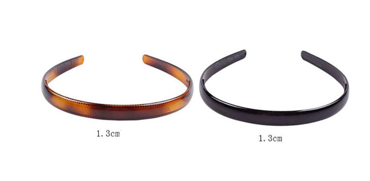 Set of 2 Women Hard Plastic Headband Hair Hoop Black and Brown Highgrade Headwear Hairband Style B