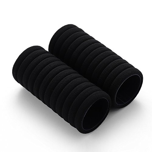 Set Of 24 Multicolor Hair Bands Ties Elastics Ponytail holders No Crease Thick Seamless Cotton Stretch Hair Ties Durable