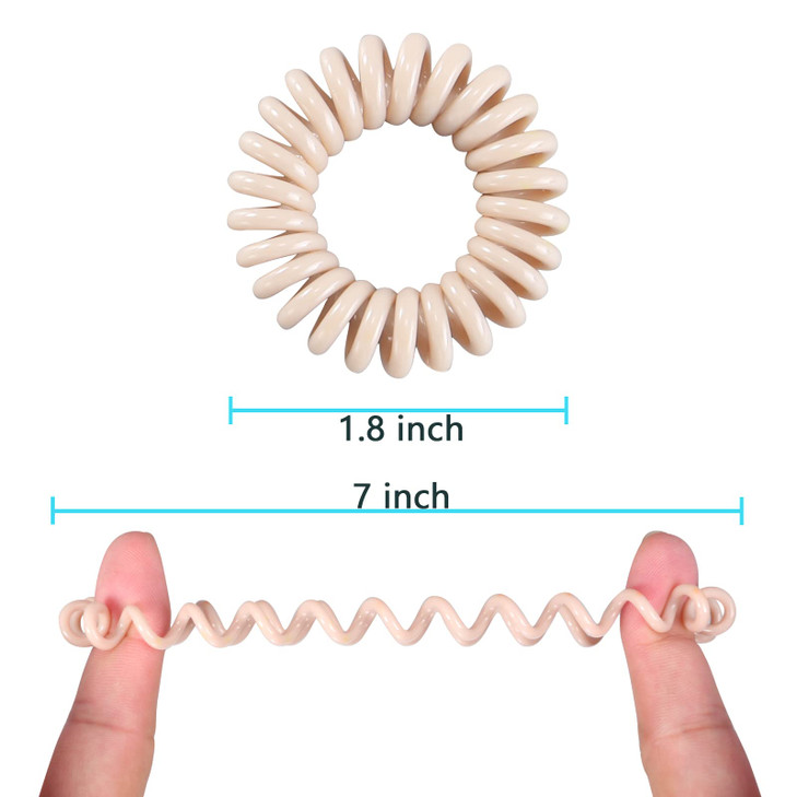 Teqifu 20Pcs Hair Elastics No Crease Spiral Hair Ties Hair Bands MultiColor Waterproof Phone Cord Hair Scrunchies Hair C