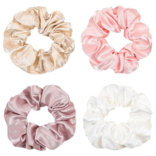 Scrunchies Women Hair Ties Big Silk Satin Scrunchy Hair Bands Elastic Hair Accessories Soft Large Scrunchies For Vsco Gi