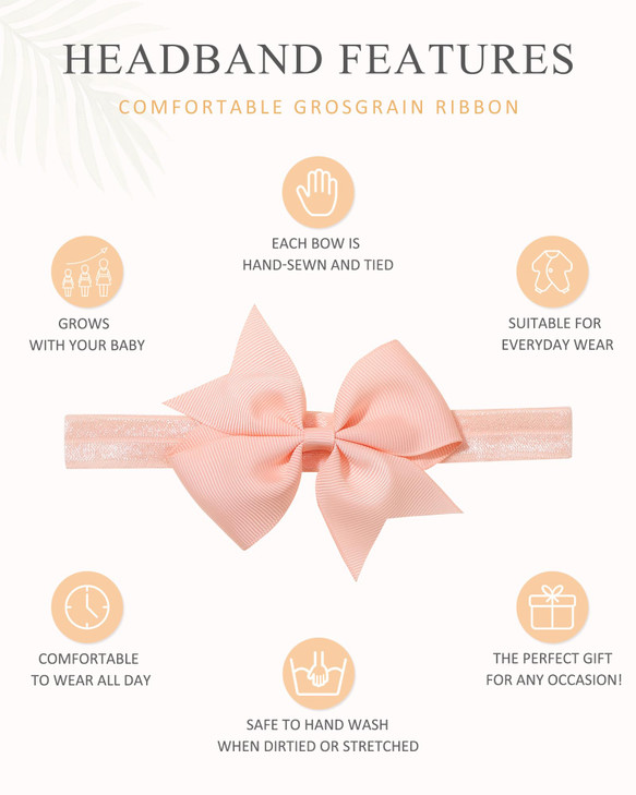 jollybows 40pcs Baby Girls Hair Bows Headbands Grosgrain Ribbon Hair Band Accessories for Infants Newborn Toddler 4In