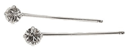 L Erickson Little Gem Bobby Pin Pair CrystalSilver