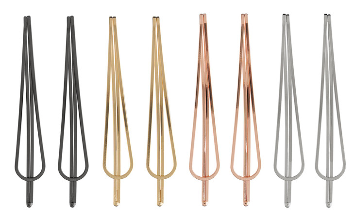 L Erickson Metal Drop Bobby Pin Clip Go 8Pack GunmetalSilverGoldRose Gold