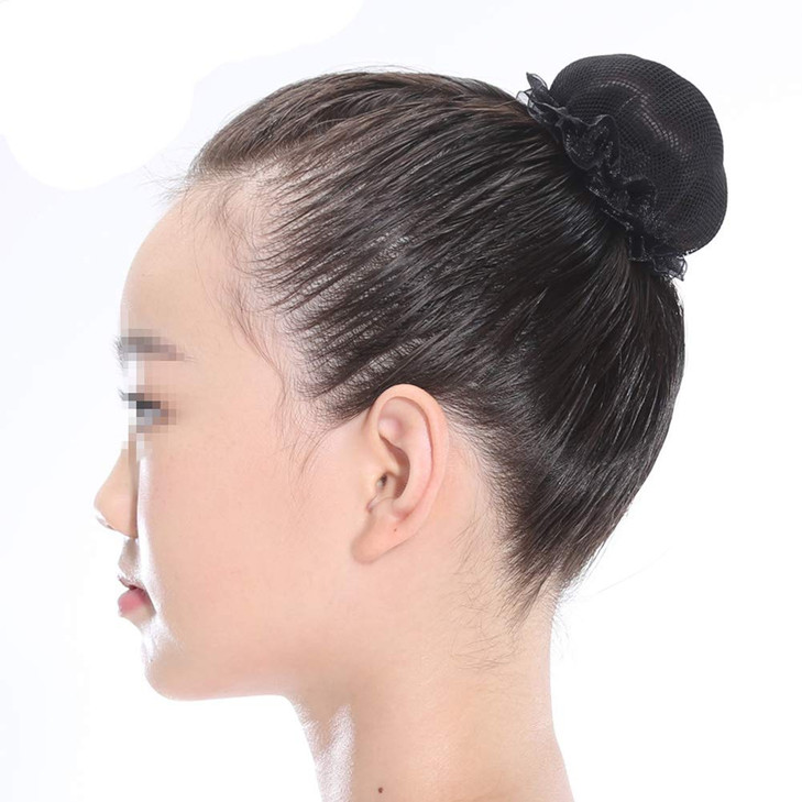 8Pcs Reusable Bun Hair Nets Elastic Flower Edge Hairnet for Ballet Bun Cover Dance Skating Gymnastics Performance Dancer