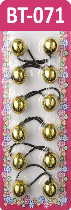 Tara Girls Twinbead Multi Cute Design Ponytail Elastics Selection 6 GOLD