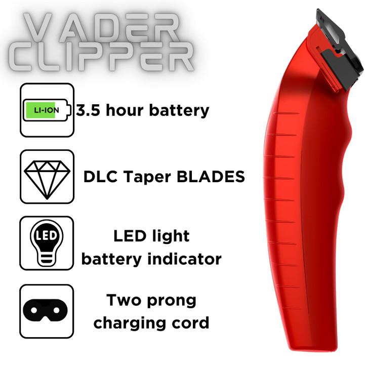 Supreme Trimmer Vader Clipper with DLC Taper Blade STC5098 210 Min Run Time 7500 RPM Hair Trimmer Professional Brushless