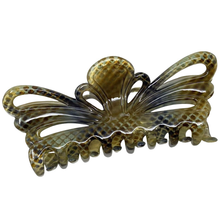 Parcelona French Tropical Butterfly Extra Large 4 12 Olive Green Cellulose Acetate Hair Claw Clips Non Slip Fashion Dura