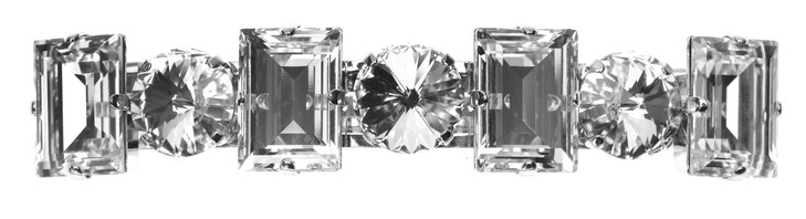 L Erickson Large Sienna Crystal Barrette CrystalSilver