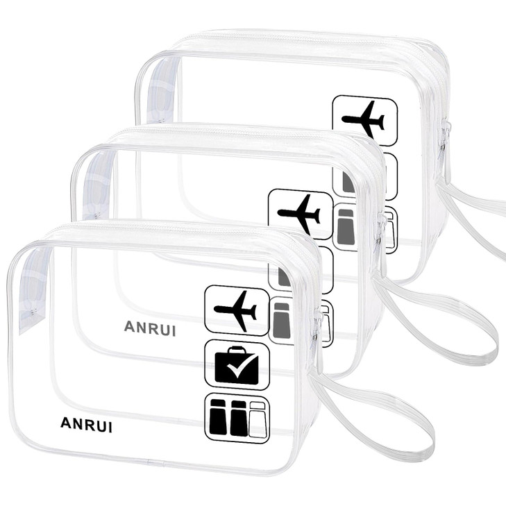 ANRUI 3pcs Clear Toiletry Bag, TSA-Approved Travel Toiletry Bag With Handle Strap, Airline Kit 3-1-1 Small Clear Bags Toiletries & Cosmetics Organize online at globaldelivered