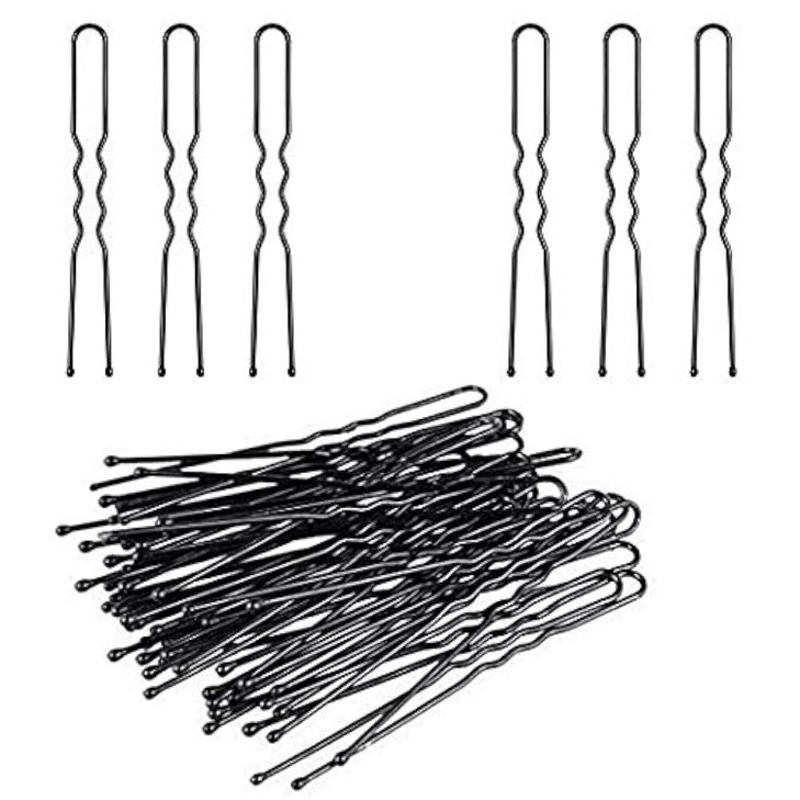 DNHCLL 100PCS Black Metal UShape Bobby Pins Curved Bun Hair ClipSpecial Hair Pin Of The Studio for Girls Women and Haird