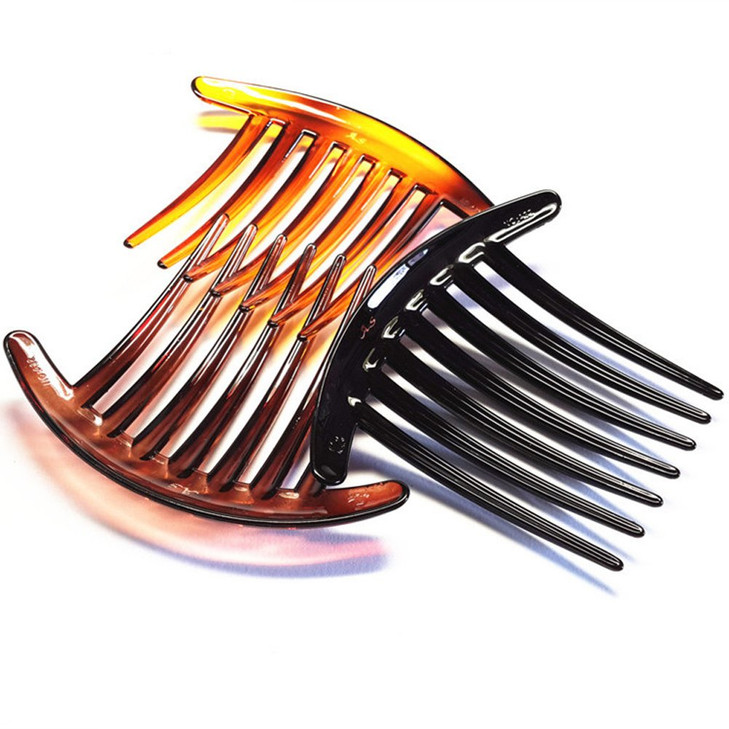 Womens French Twist Combs Plastic Side Hair Comb with Seven Tooth Set of 6 3 Colors Each 2pcs