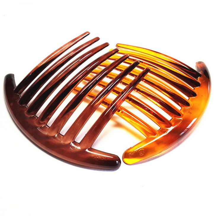 Womens French Twist Combs Plastic Side Hair Comb with Seven Tooth Set of 6 3 Colors Each 2pcs
