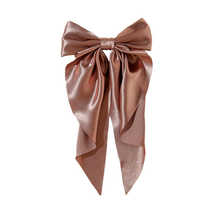 Yuyeran Super Big Bow Hair Clips French Style Soild Color Knotted Bowknot Spring Snap Barrettes Hair Clips with Long Rib