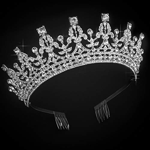 COCIDE Queen Tiaras and Crown with Comb for Women Silver Crystal Headband Rhinestones Princess Hairpiece for Girls Weddi