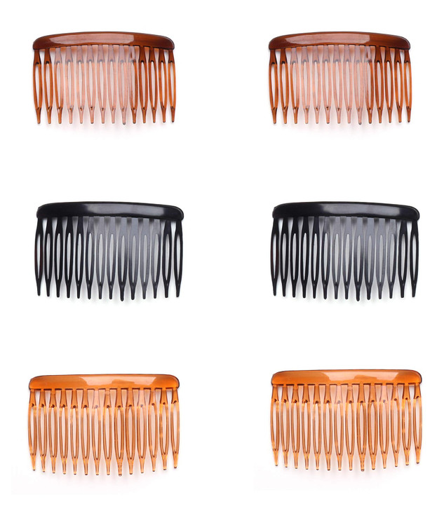 Ruwado 6 Pcs 14 Teeth Hair Side Comb Transparent Twist French Vintage Style Hair Clips Pins Accessories for Women Girls