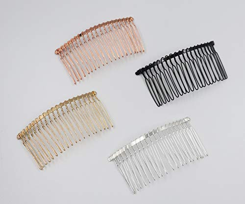 Ruwado 4 pcs 20 Teeth Metal Side Comb Veil Twist Vintage Fashion Classic Hair Comb Pin French Hair Clamp Accessories for