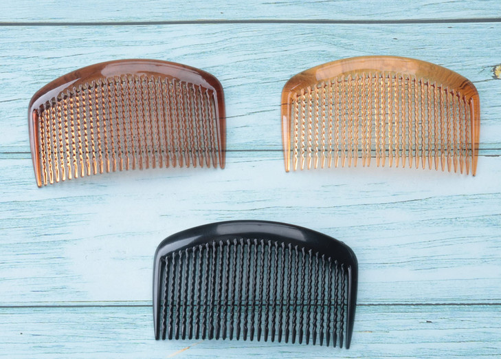 Ruwado 6 Pcs 29 Teeth French Hair Side Comb Vintage Style Coffee Black Brown Plastic Twist Hair Clips Accessories for Wo
