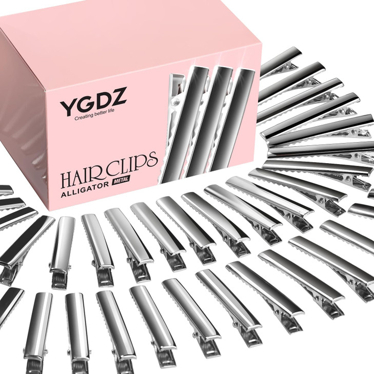YGDZ Alligator Hair Clips 150pcs 177 Inch Metal Hair Bow Clips Single Prong Silver Alligator Hair Clips for Bows Making