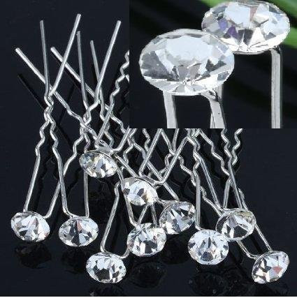 GBSTORE 12 Pcs Transparent Crystal Rhinestones Hair Pins Beautiful Hair Accessories for Every Occasion