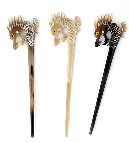 Buffalo Horn Dragon Hair Stick for Women Long Hair Hair Sticks Hair Fork for Buns