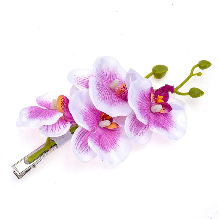 2PCS Hawaiian Orchid Flower Hair Clips Flowers Alligator Clips Hairpins Holiday Travel Wedding Decoration Hair Accessori