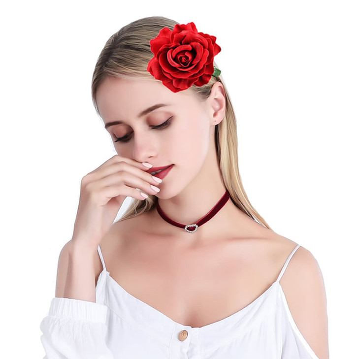 inSowni 9 Pack Big Rose Flower Hair Clips Brooch Pins Accessories for Women Girl Bridal 9PCS S2