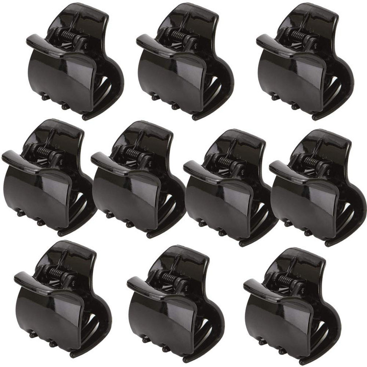Yishenyishi 10 Pack Black Jaw Clips For Thick Hair Nonslip Hair Claw Clip for Women and Girls