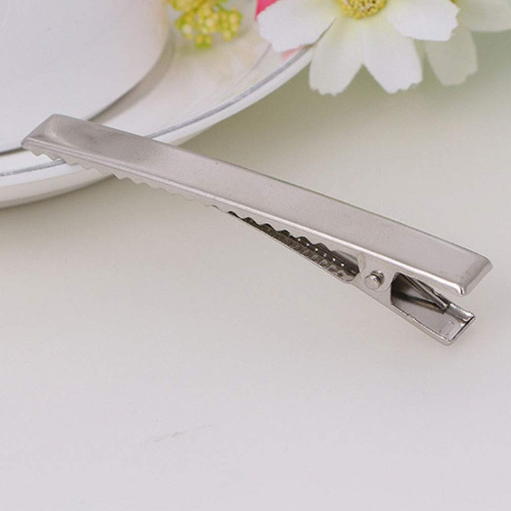 100 Pcs 31 Inch Silver DIY Hair Clips Metal Alligator Clip for Hair Care Styling Tools Arts Crafts Projects Women Stylin