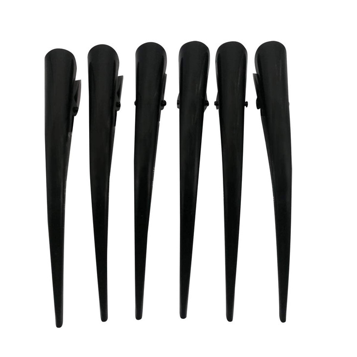 CONOFA 6 Pack Duckbill Hair Clips with Teeth Metal Silvery Alligator Curl Clips Crocodile Accessories Hairpins Chic Styl