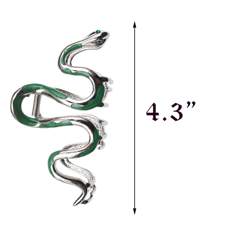 Fashionable Green Snake Design Metal Hair Claws Non Slip 43 Big Hair Claws Clips Halloween Gothic Women Girls Hair Acces